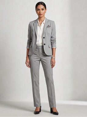 Banana Republic Women's Light Gray Suit Jacket and Pants Set